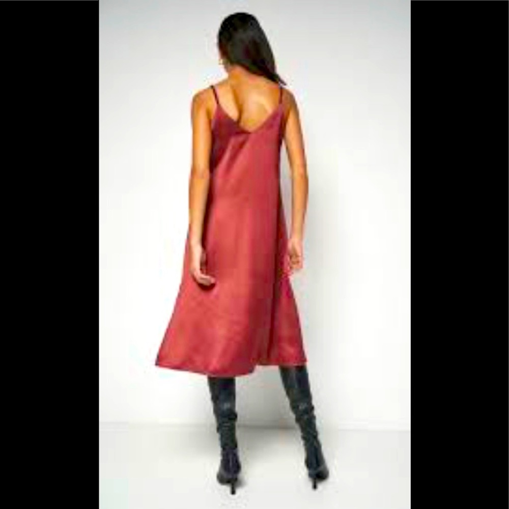 Nicole Miller pumpkin spice silky dress NWT